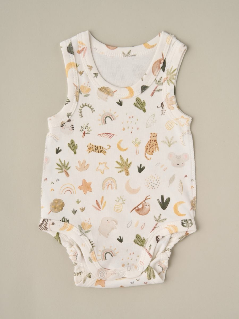 Боди-маечка, 3 шт, "Лео/сафари/тропики"