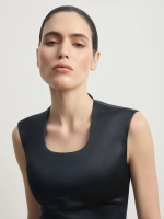 Черный корсетный топ из атласа "Muse Blanc"