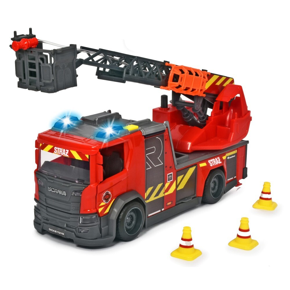 Dickie SOS - Пожарная бригада с лестницей Scania Свет Звук 3716017 / артикул   3716017  / GTIN 4006333073380