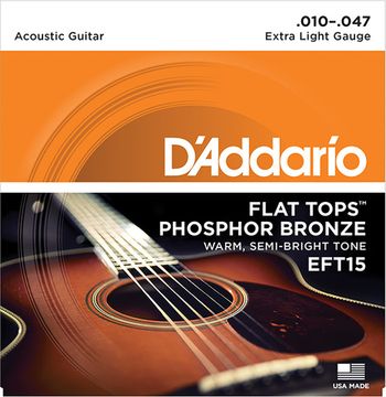 Струны для акустической гитары D'ADDARIO EFT 15