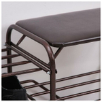 ПОДСТАВКА ДЛЯ ОБУВИ 3 ПОЛКИ 100СМ СИДЕНЬЕМ ДУБЛЬ МЕД/АНТИК