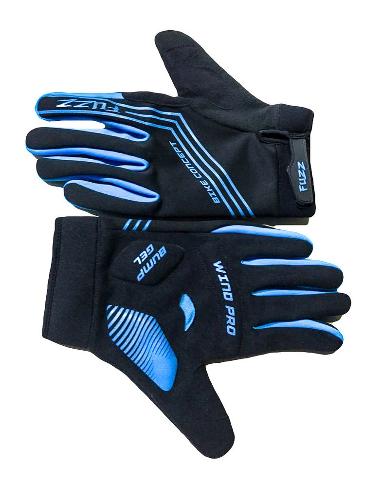 Перчатки неопрен, WIND PRO, черно-синие, утепленные, длинные пальцы, р-р XS, для сенсорных экранов, GEL, на липучке FUZZ