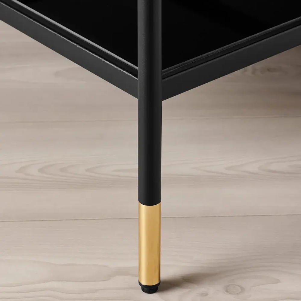 Журнальный стол - IKEA ИКЕА ÄSPERÖD,114х57х47 см, черный/стекло черное