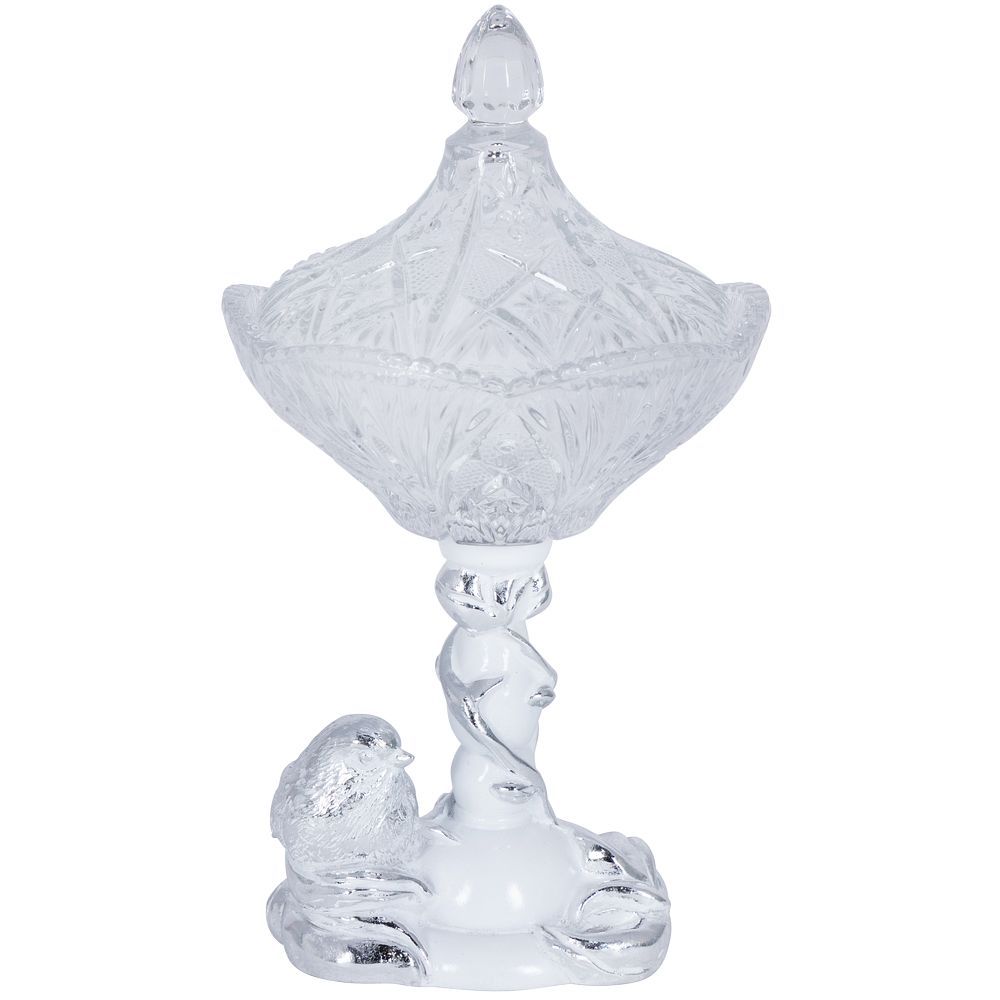 Сахарница стеклянная с крышкой Зарничка Свитти Белый