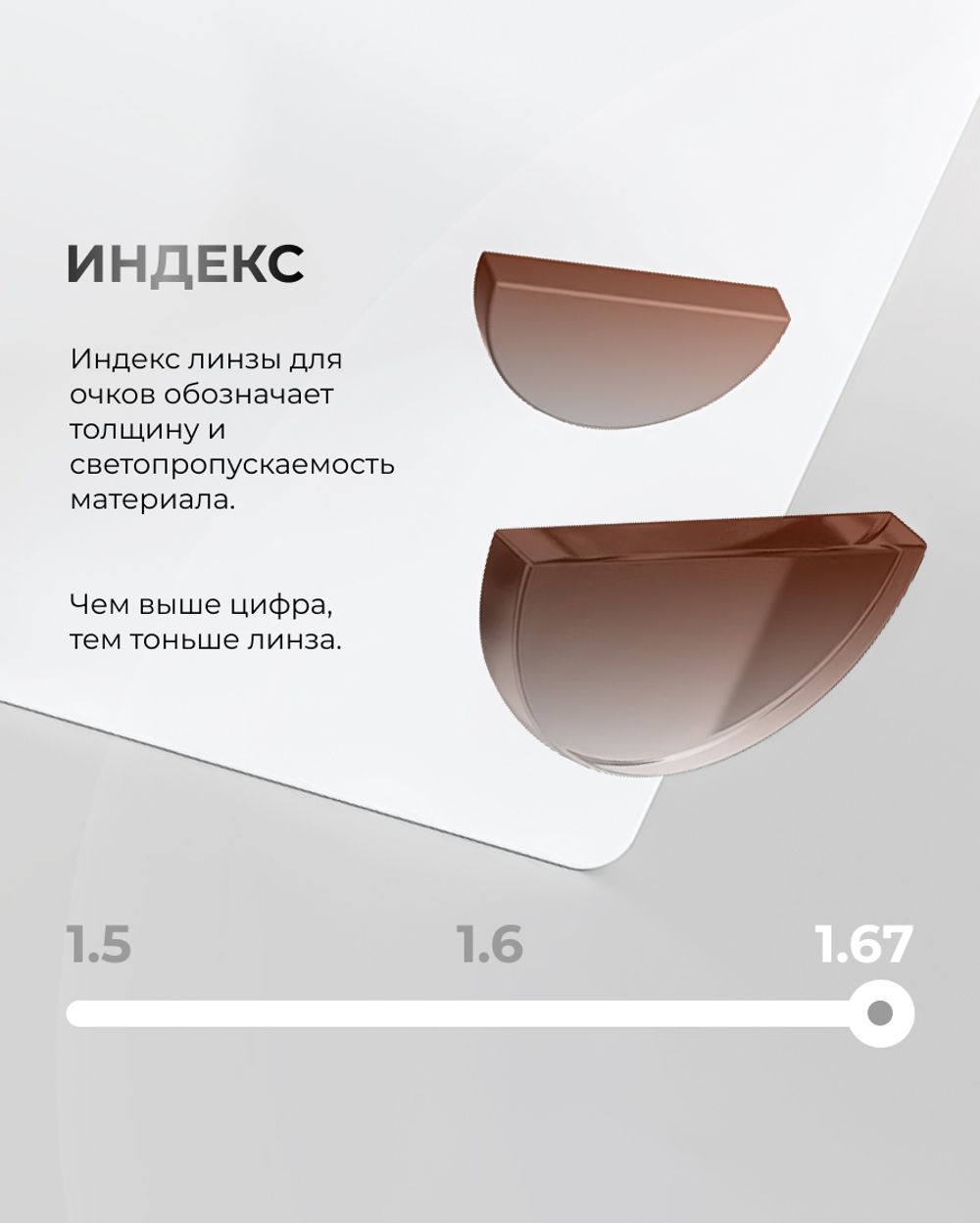 Прогрессивная линза фотохромная индекс 1,67 индивидуальная Zoom Pro Photochromic