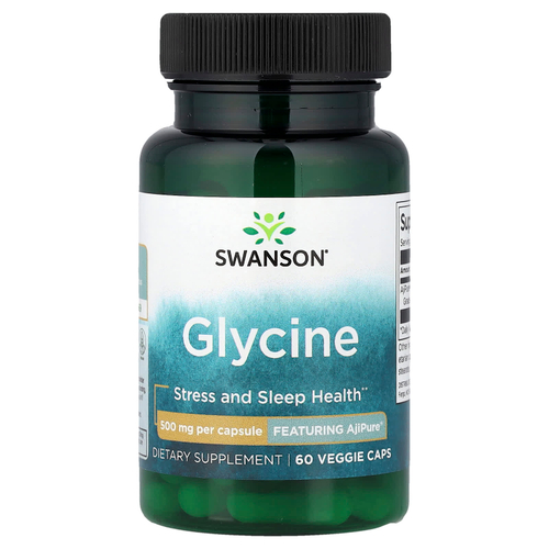 Swanson Vitamins, Глицин, 500 мг, 60 растительных капсул