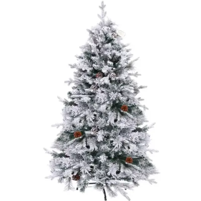 Елка «Заснеженная принцесса» 180 см, ПВХ, леска, резина с белым напылением (838 веток)