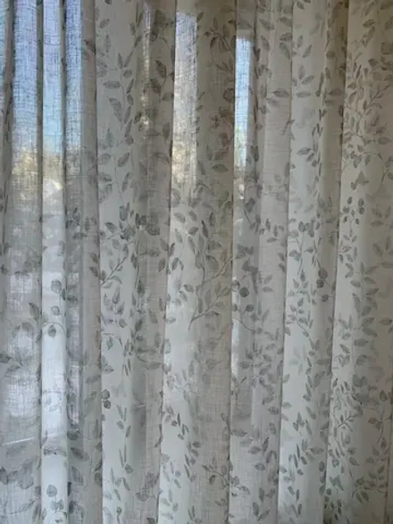 Тюль хлопок листья