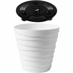 Кашпо для цветов пластиковое 1,4л d-14,5см «Бархан» Белый