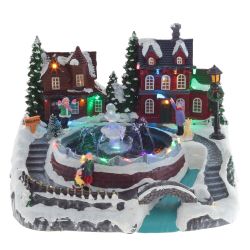 GAEM Фигурка декоративная "Рождество" (4 мелодии, подсвет, движ, фонтан 3xAA н/п, +USB), L26,5 W23 H19 см