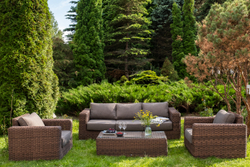 "Барселона" лаунж-зона из искусственного ротанга, цвет соломенный