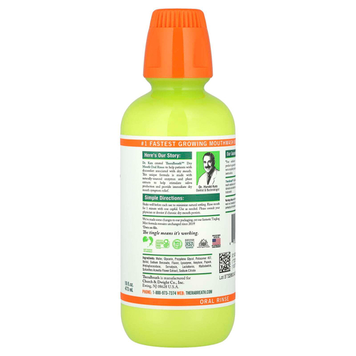 TheraBreath, Ополаскиватель от сухости во рту, покалывание мяты, 473 мл (16 fl oz)