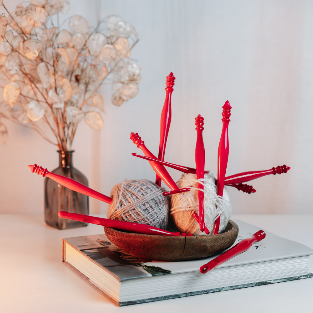 Набор деревянных крючков для вязания из древесины клен 9 штук. KN32