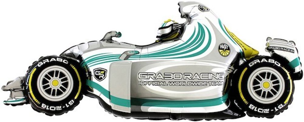 Gr (49&#39;&#39;/124 см) Фигура, Гоночный автомобиль, Серый, 1 шт.