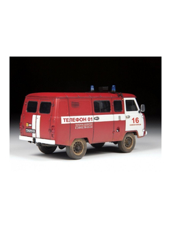 Сборная модель ZVEZDA УАЗ-3909 "Буханка" Пожарная служба, 1/43