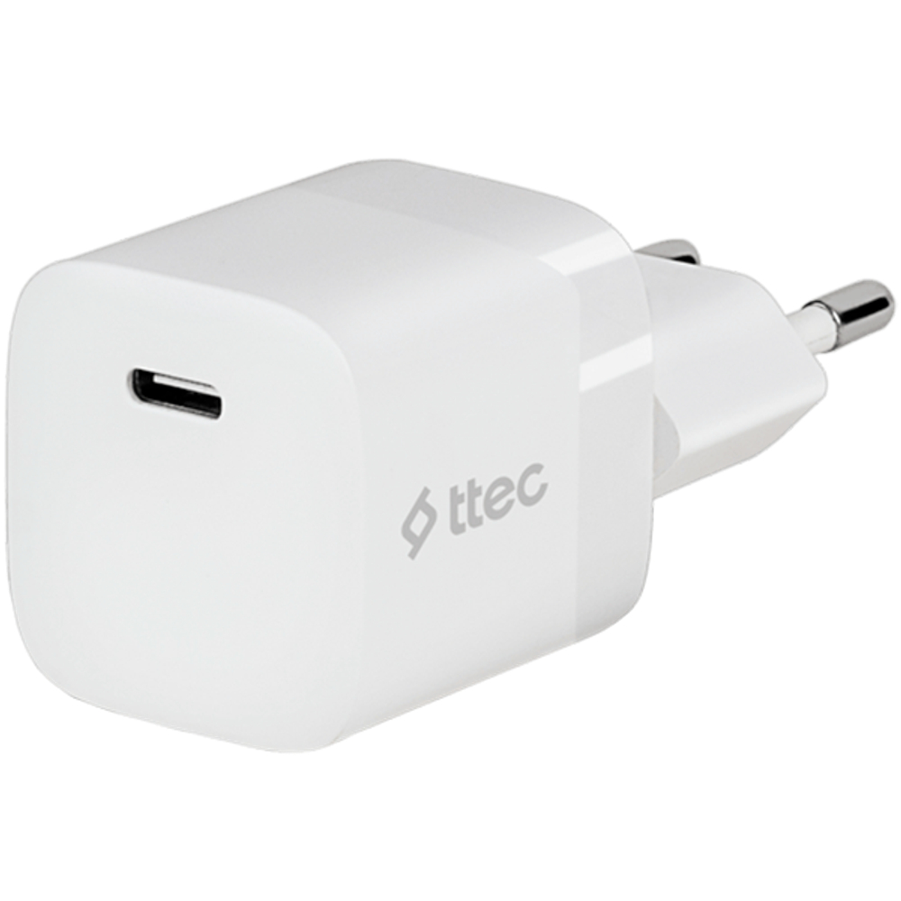 ttec SmartCharger 30W PD USB-C Travel Charger, White