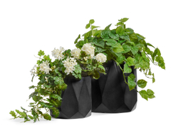 Кашпо TREEZ ERGO - серия Rombo - Цилиндр-многогранник- Антрацит