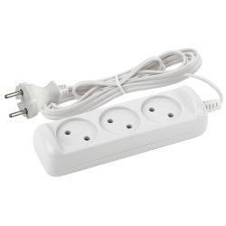 Удлинитель электрический ЭРА UX-3-5m без заземления 3 розетки 5м ШВВП 2x0,75мм2 6А | Бытовые удлинители