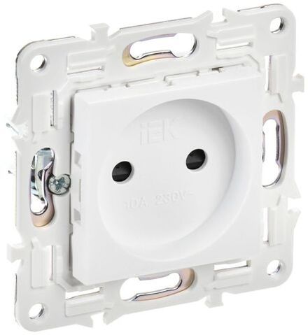 Розетка SKANDY 10А без заземл. защ. шторки SK-R01W арктич. бел. IEK SK-R13-10-K01
