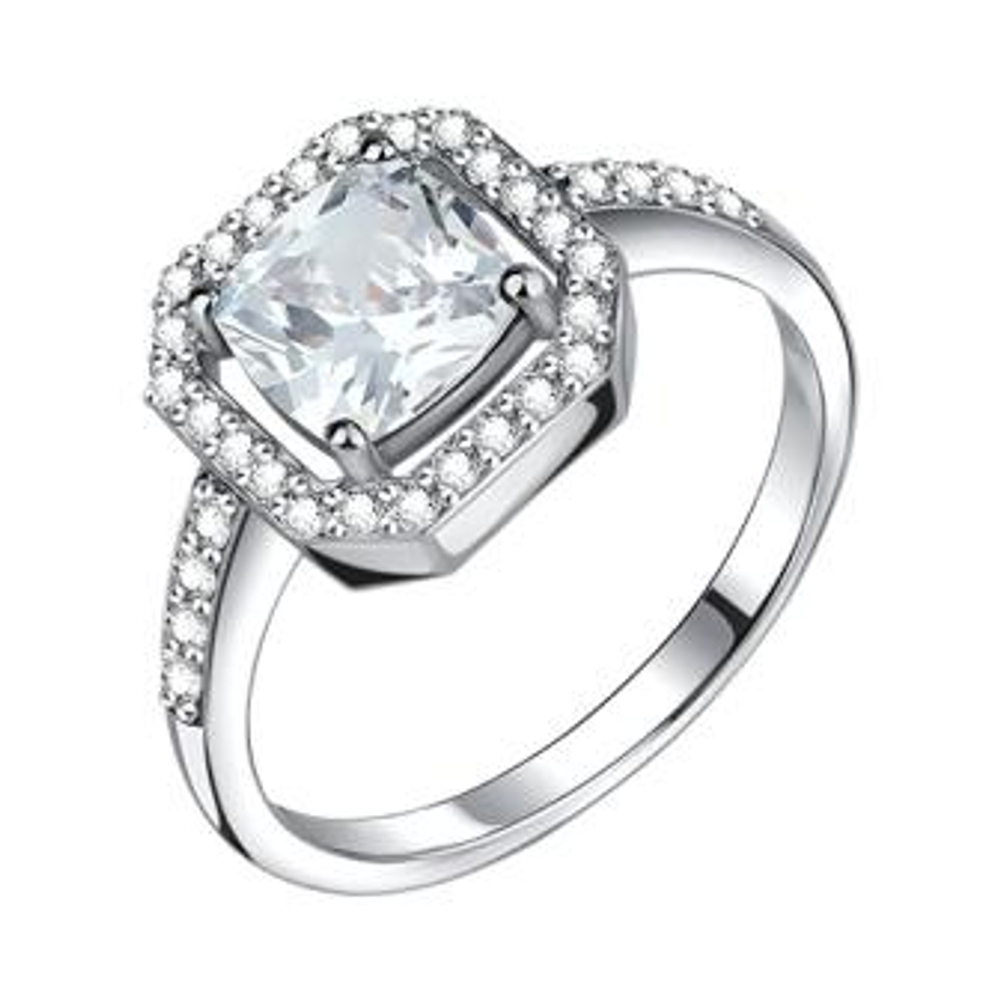 Кольцо из серебра с фианитами