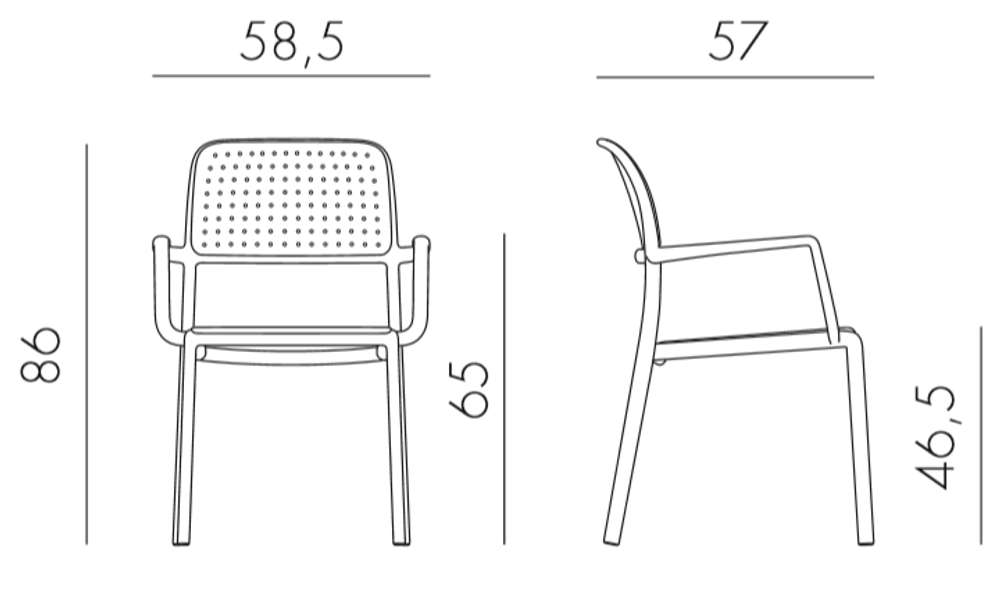 Комплект пластиковой мебели Nardi Step Bora, антрацит