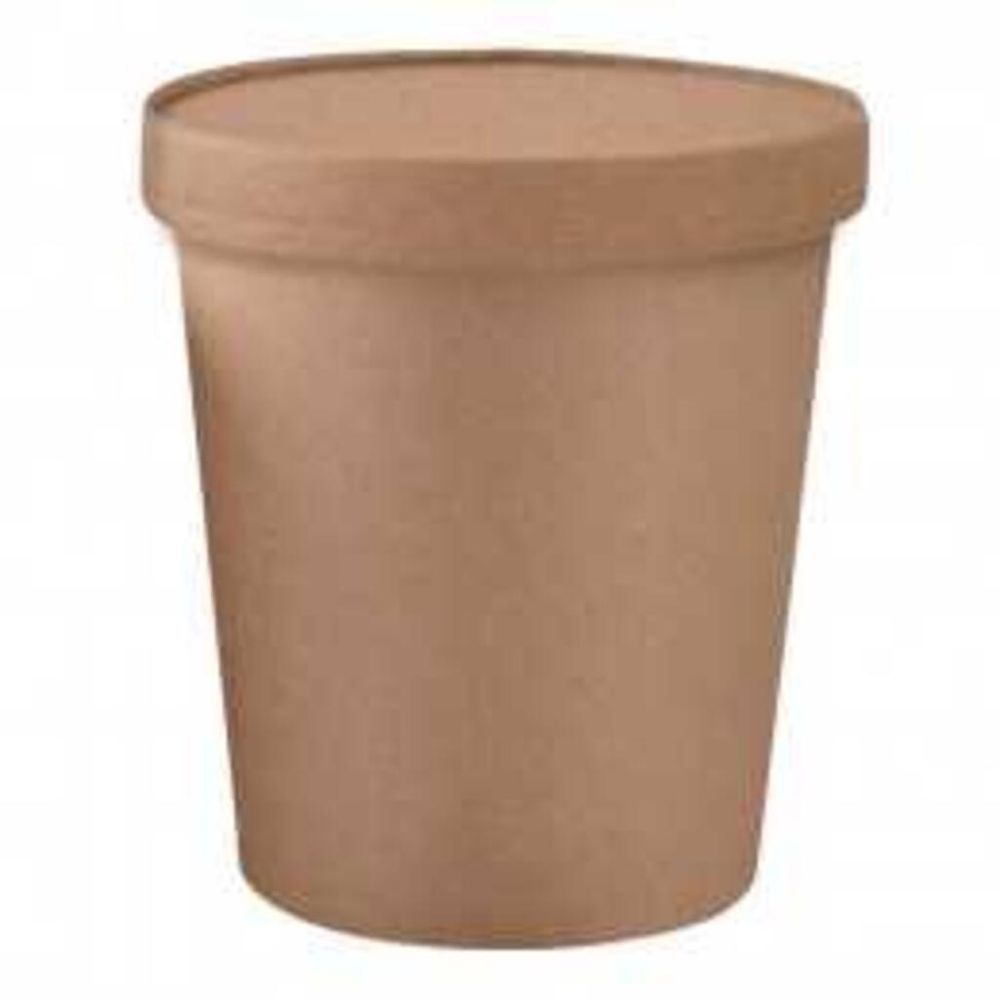 Контейнер суповой с крышкой, 480 мл, 9,8*7,5*10 см, крафт-бумага, 25 шт/уп, Garcia de Po