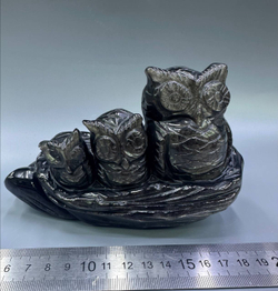 Фигурка сов из обсидиана
