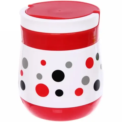 Термос пищевой 1л «Горошек» со стеклянной колбой (контейнер и ложка в комплекте)