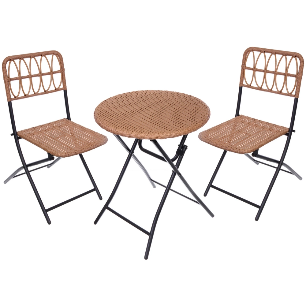 Набор садовой мебели складной «Дачная симфония» DS-R127: стол 60*70 см, 2 стула 54*46*85 см, бежевый