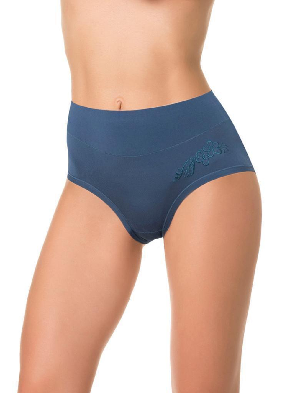 Трусы с высокой линией талии из бамбукового полотна (Размер: XL) (Цвет: темно-синий)