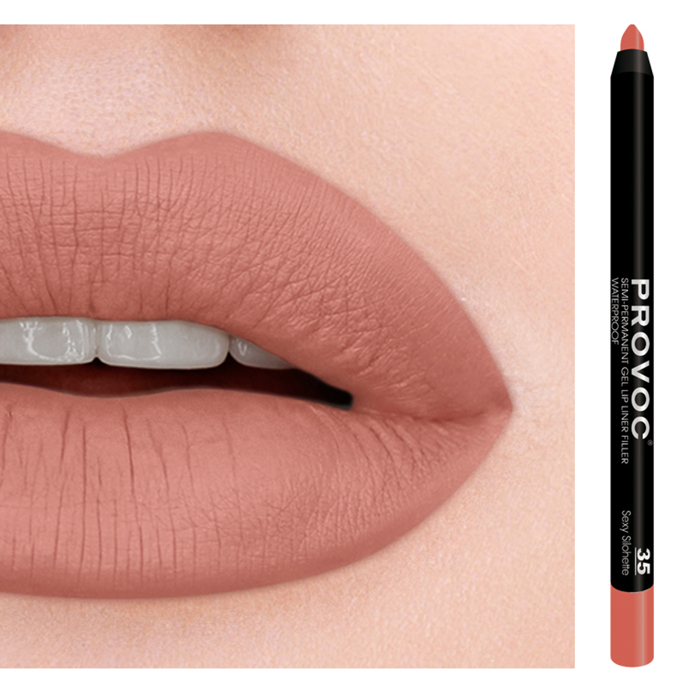 Provoc Подводка для губ Gel Lip Liner, в карандаше, гелевая, тон №035, Лососевый темный