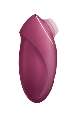 Вибромассажер Satisfyer Tap & Climax 1, силикон, бордовый, 11 см