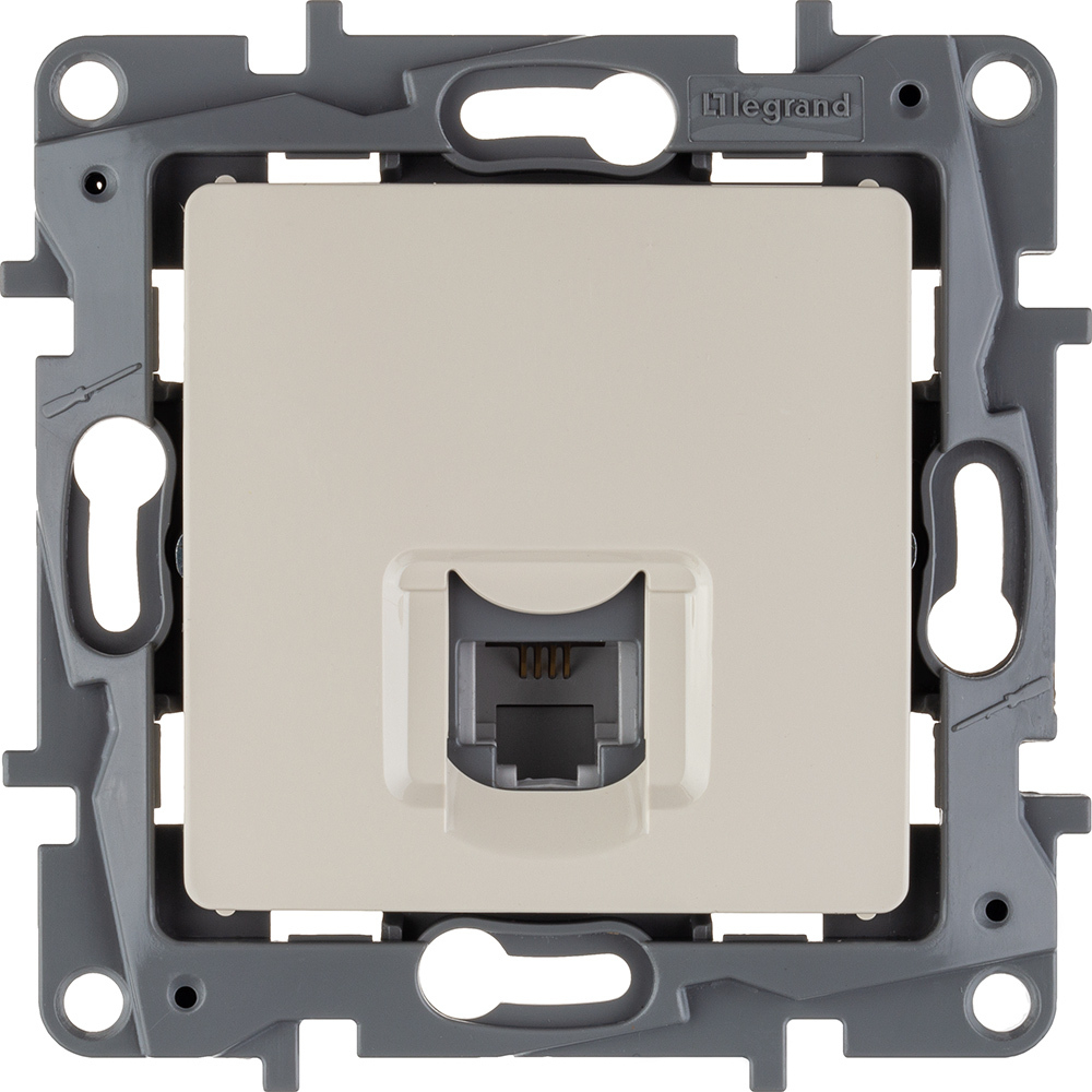 Розетка телефонная RJ11 слоновая кость ETIKA Legrand