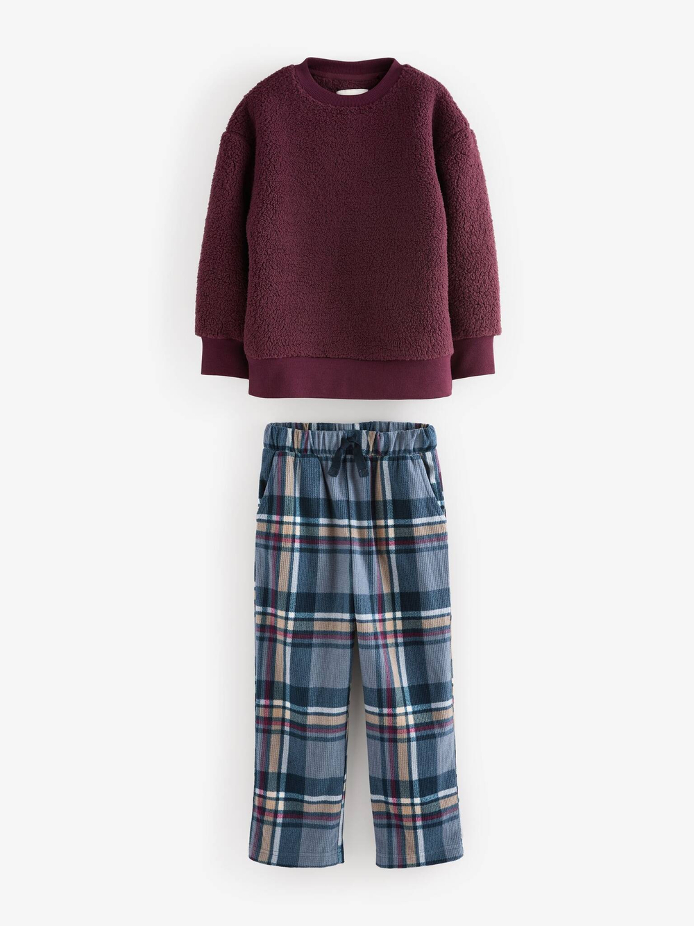 Пижама флисовая для мальчика Next N27-783, Бордовый, Синий