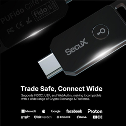 SecuX PUFido — Ключ безопасности с PUF-технологией и USB-C Аппаратная аутентификация с защитой от клонирования для FIDO2/U2F