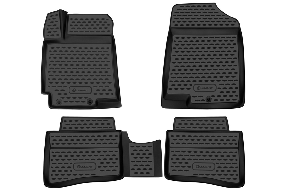 Коврики Standard, 3D в салон для HYUNDAI Solaris (I, Iр), 2010-2017, сед., хб., 4 шт. (полиуретан, чёрные) Element.NLC.3D.20.59.210