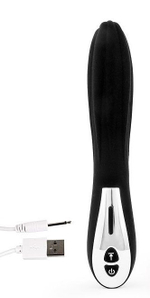 Черный вибромассажер с 12 режимами вибрации - 23 см. (Цвет: черный)