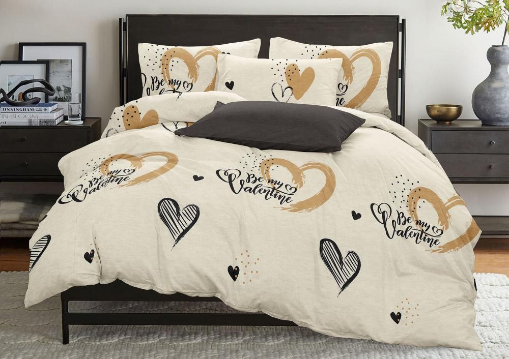 Комплект постельного белья 2 сп БЯЗЬ "Valentine" (нав. 70х70 или 50х70)