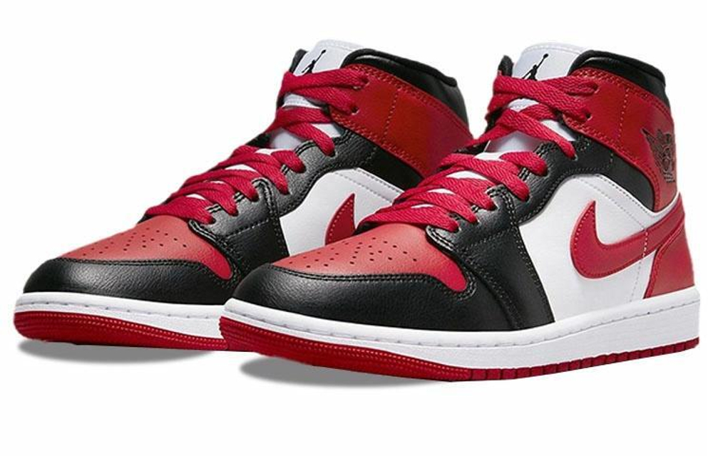 Кроссовки Jordan Air Jordan 1 Mid "Bred Toe" (Женская размерная сетка)