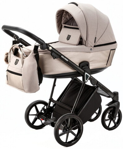 Детская коляска Adamex Belissa 3 в 1 B-PS42 (СВ.БЕЖ.ТК+ СВ.БЕЖ.ПЕРЛ.ПЕРФ.КОЖА)