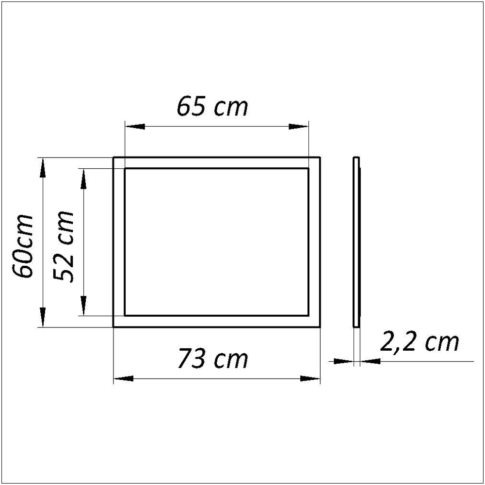 Зеркало настенное, 60х73, Марм, в ванную и прихожую, прямоугольное, в раме, белый, Dipriz
