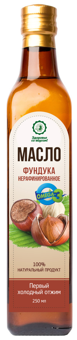 Масло из ядер фундука, нерафинированное, 250мл ДК