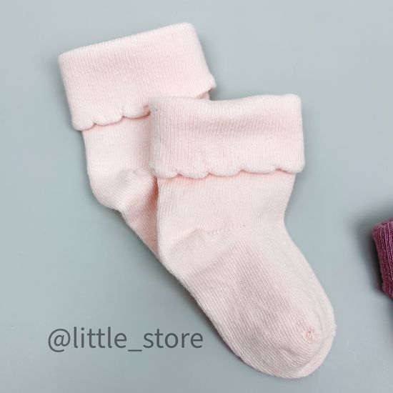 Носочки хлопковые для девочек Розовый/Ягода со стоперами