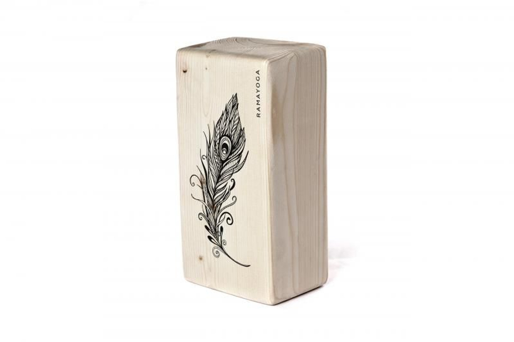 Кирпич для йоги с дизайном Перо