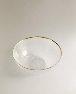 Zara Home миска из стекла, цвет прозрачный, 15 см