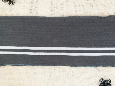 Подвязы трикотажные, ш. 14 см, L 123 см, серый с белым