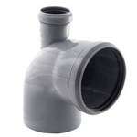 ПВХ Отвод  Ф110х50-90* (вверх)  (25/5шт)