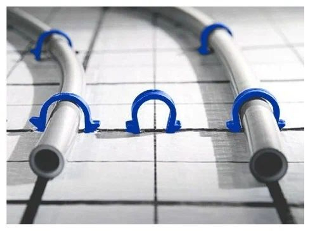 Скоба якорная в обойме 16-20 мм для крепления труб теплого пола ( упаковка 240 шт ) для степлера U-образная