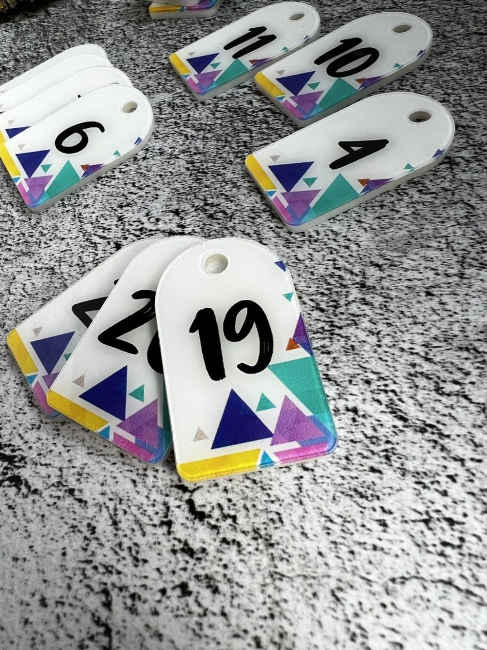 Номерки для ключей акрил 3х5 см