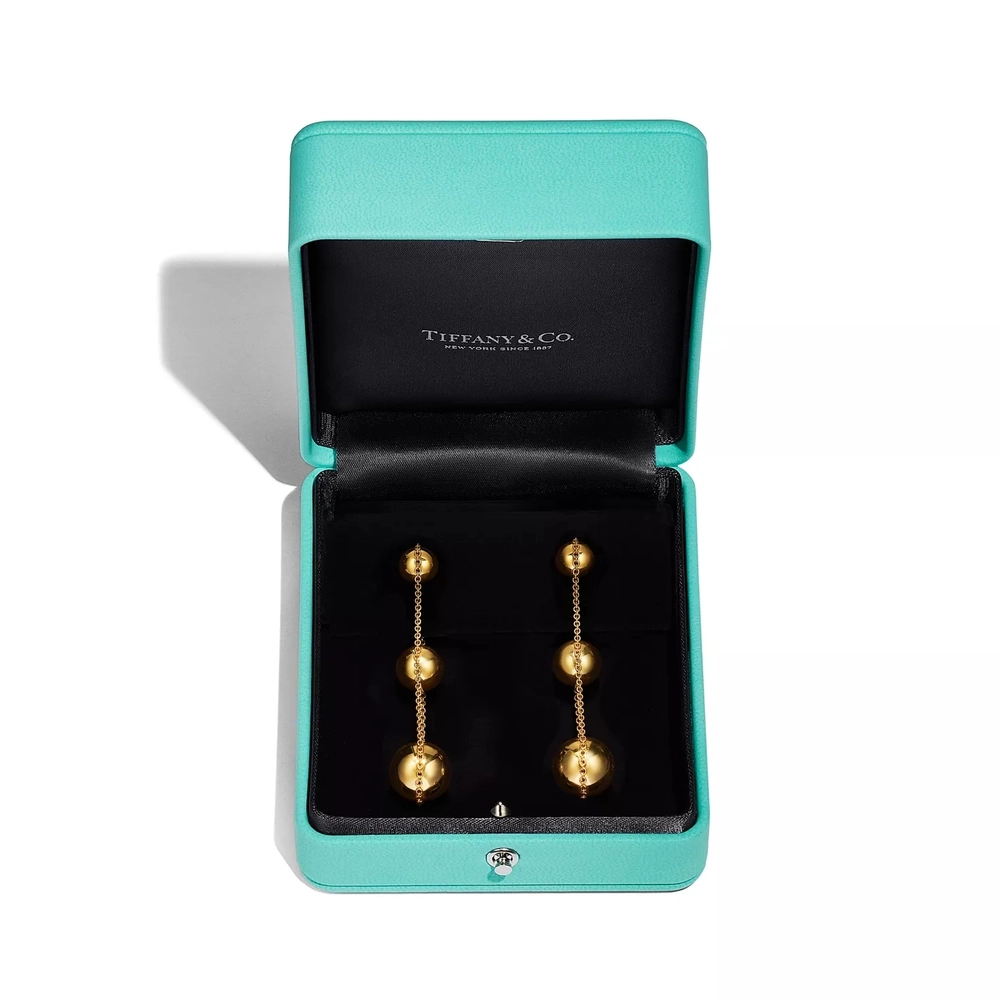 Серьги из жёлтого золота 18k,Tiffany 💠Hard Wear Triple drop